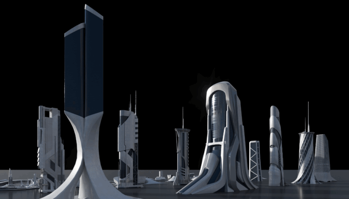 [建筑景观] 乌托邦新未来主义城市建筑景观3D模型合集(图5)
