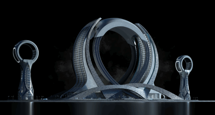 [建筑景观] 未来乌托邦城市摩天大楼建筑景观3D模型合集 完整版(图5)