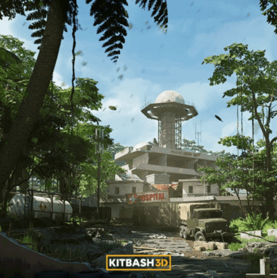 [建筑景观] 战争前线基地指挥中心相关建筑景观场景3D模型合集(图1)