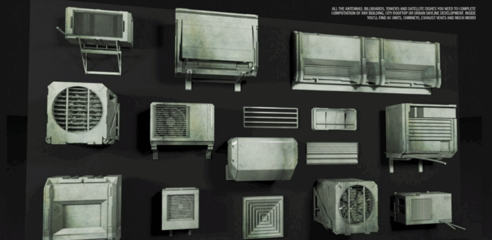 [建筑景观] 100组屋顶和外部模块化套件3D模型合集(图4)