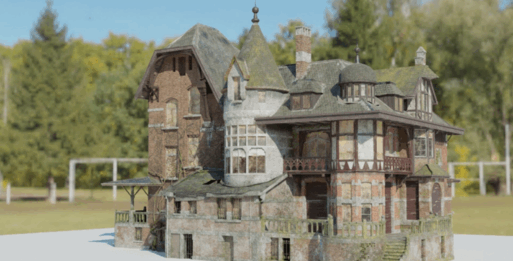 [建筑景观] 废弃豪宅房屋建筑高质量3D模型与纹理贴图(图6)