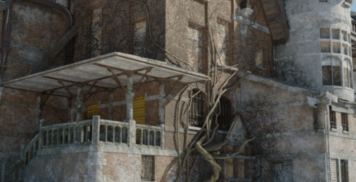 [建筑景观] 废弃豪宅房屋建筑高质量3D模型与纹理贴图(图7)