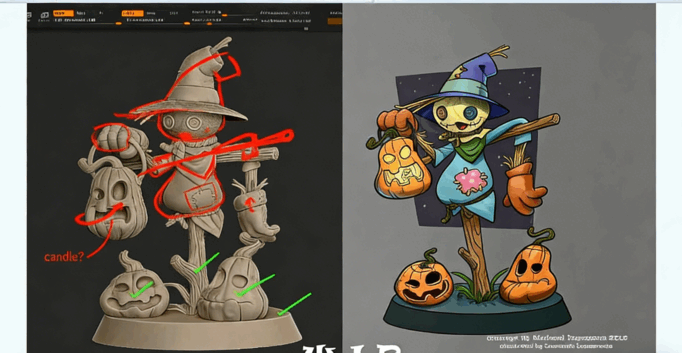 ZBrush雕刻稻草人手办模型视频教程(图4)