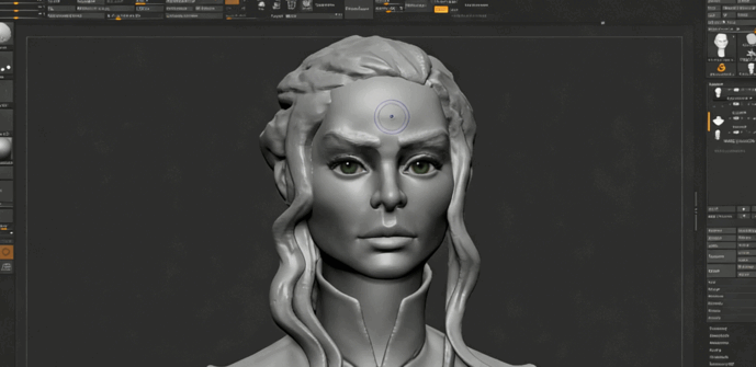 ZBrush《权利的游戏》龙女头发3D模型雕刻制作流程视频教程 (图3)