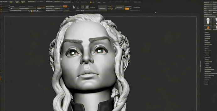 ZBrush《权利的游戏》龙女头发3D模型雕刻制作流程视频教程 (图4)