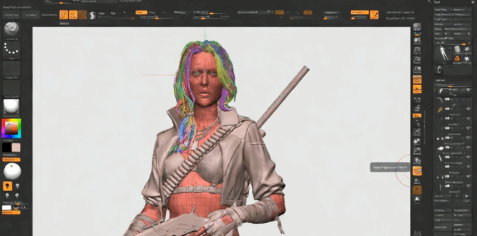  ZBrush战斗女孩与狗超完整制作流程视频教程 (图3)