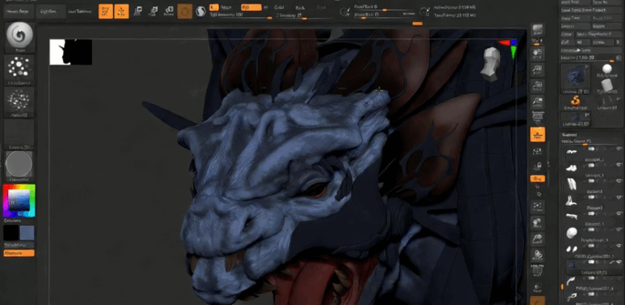  ZBrush机械怪兽生物硬表面雕刻实例训练视频教程 (图4)