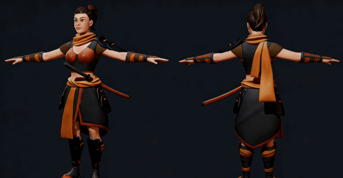  ZBrush女性武士战士角色完整实例制作视频教程 (图2)