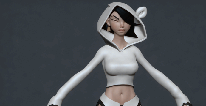 ZBrush个性女性游戏角色完整实例制作视频教程 (图3)