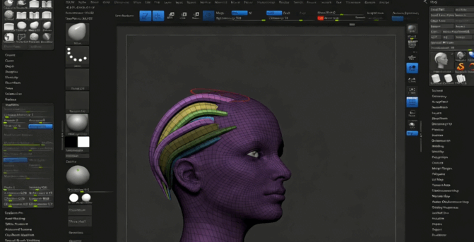 Zbrush头发雕刻自定义画笔技术视频教程 (图2)