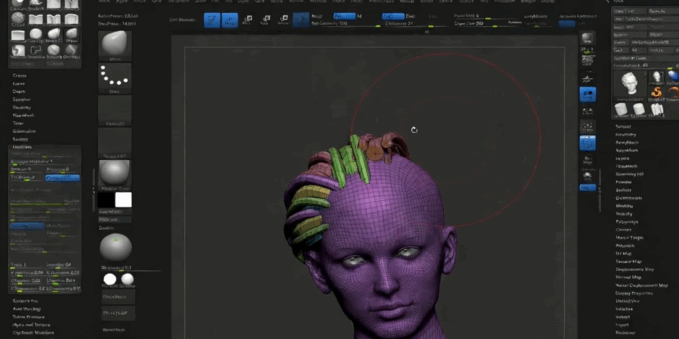 Zbrush头发雕刻自定义画笔技术视频教程 (图4)