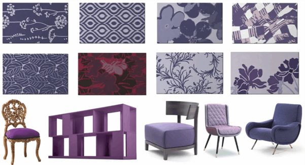 紫色系列家具灯饰布艺饰品等软装素材(图1)