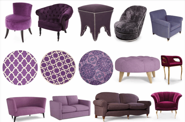紫色系列家具灯饰布艺饰品等软装素材(图4)