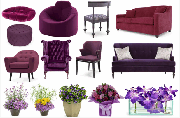 紫色系列家具灯饰布艺饰品等软装素材(图5)