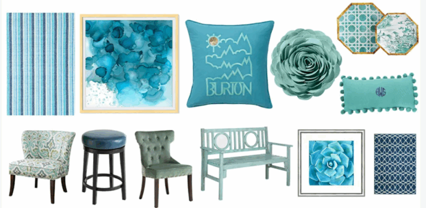 松石色系列家具灯饰布艺饰品等软装素材(图2)