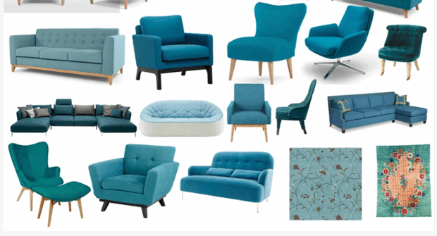 松石色系列家具灯饰布艺饰品等软装素材(图5)