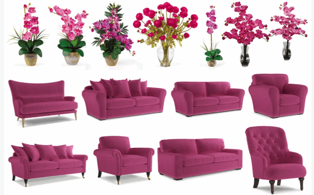 粉色系列家具灯饰布艺饰品等软装素材(图1)