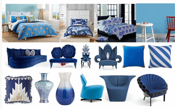 蓝色系列家具灯饰布艺饰品等软装素材(图2)