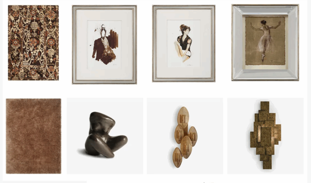 咖啡色系列家具灯饰布艺饰品等软装素材(图1)