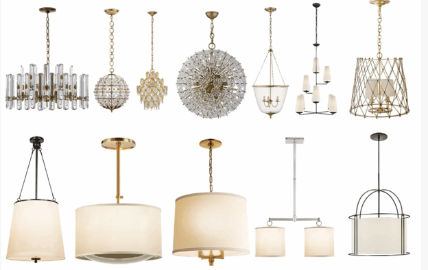 时尚吊灯吸顶灯PNG免抠图软装设计素材(图1)