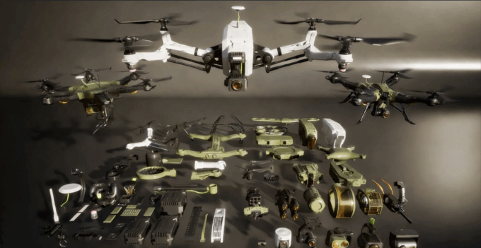 高精度C4D科幻无人机飞行器模型合集(图1)