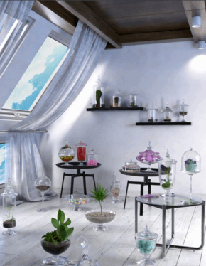 [家具模型] 20种不同形状空玻璃罐静物陈设3D模型合集(图1)