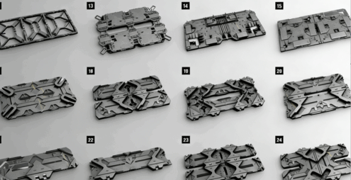 [家具模型] 70组科幻机械墙壁硬表面3D模型合集(图6)