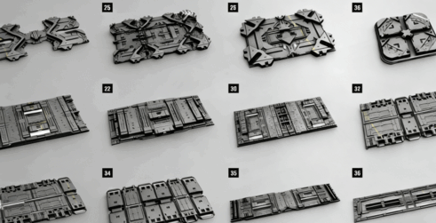 [家具模型] 70组科幻机械墙壁硬表面3D模型合集(图5)