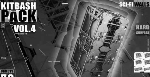 [家具模型] 70组科幻机械墙壁硬表面3D模型合集(图2)