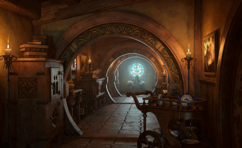 [家具模型] 中世纪复古科幻走廊家具道具室内设计3D模型合集(图2)