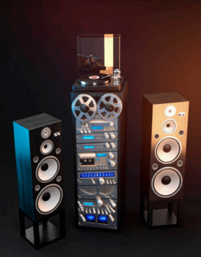 [家具模型] 复古音频系统设备雕刻3D模型合集(图1)