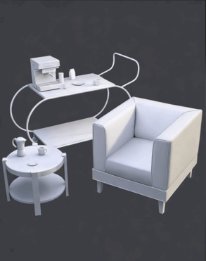 [家具模型] 茶水间咖啡机辅助道具3D模型合集(图5)