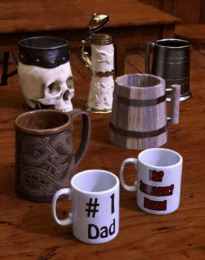 [家具模型] 结实酒杯茶杯独特造型3D模型合集(图1)