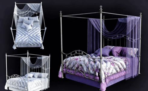 [家具模型] 复古豪华天蓬床3D模型合集(图6)