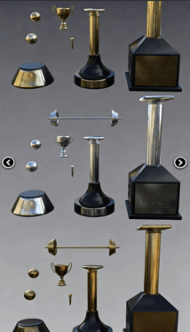 [家具模型] 运动和歌唱类金银铜三种材质闪亮人物或物品奖杯3D模型合集(图6)
