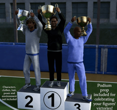 [家具模型] 运动和歌唱类金银铜三种材质闪亮人物或物品奖杯3D模型合集(图5)