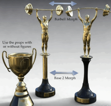 [家具模型] 运动和歌唱类金银铜三种材质闪亮人物或物品奖杯3D模型合集(图4)