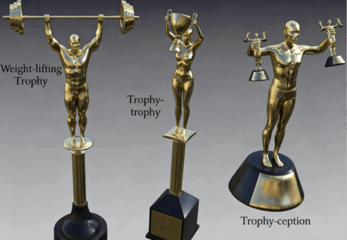 [家具模型] 运动和歌唱类金银铜三种材质闪亮人物或物品奖杯3D模型合集(图3)