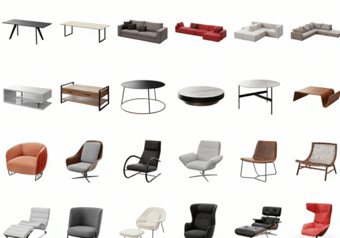 [家具模型] 31组实用椅子沙发家具高质量3D模型(图1)