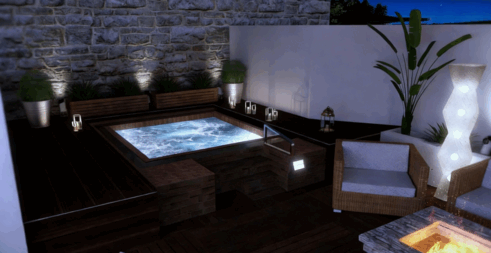 [家具模型] 浪漫优雅环境中放松舒适按摩浴缸3D模型合集(图2)