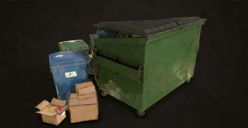 [家具模型] 城市垃圾桶垃圾箱垃圾袋3D模型与PBR纹理(图2)