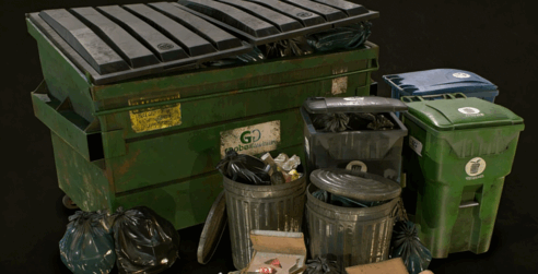 [家具模型] 城市垃圾桶垃圾箱垃圾袋3D模型与PBR纹理(图6)