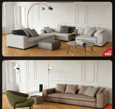 [家具模型] 20组高品质沙发家居3D模型合集 Evermotion Archmodels第197季(图6)