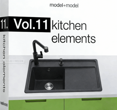 [家具模型] 20组厨房用品厨柜水槽水龙头等3D模型合集(图1)