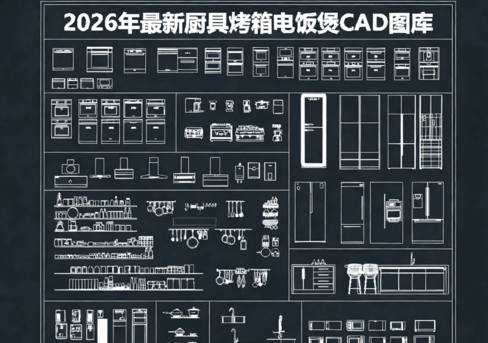 2026年最新厨具CAD图库CAD烤箱CAD电饭煲CAD冰箱CAD微波炉(图2)