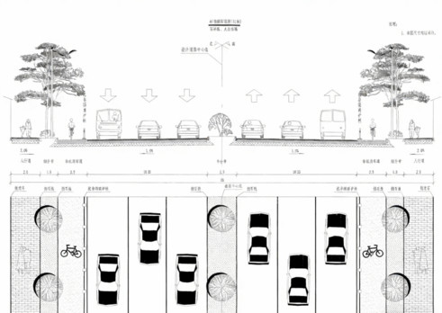  12套道路横断面CAD道路横截面CAD道路剖面图CAD道路断面图CAD城市道路标准绿化断面图(图6)