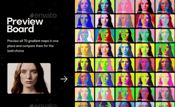 70组现代个性强烈风格艺术特效PS渐变贴图(图1)