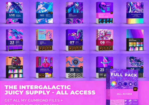 Adobe Illustrator笔刷纹理样式源文件2024矢量素材大合集(图1)