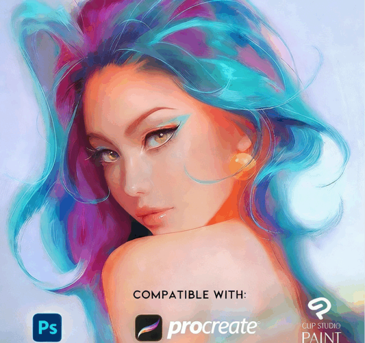 24组Rossdraws画师数字绘画自定义PS笔刷合集(图2)