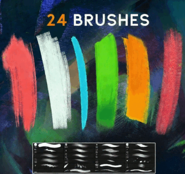 24组Rossdraws画师数字绘画自定义PS笔刷合集(图4)